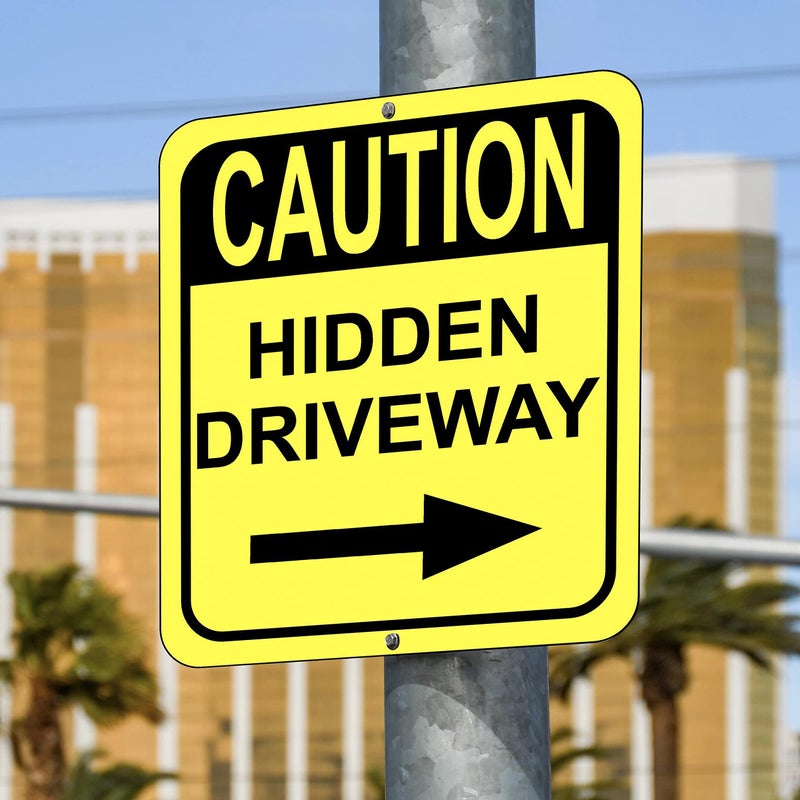 Work House Signs Caution Hidden Driveway - Right Arrow Outdoor Sign - 8.5" X 10" - Image 4